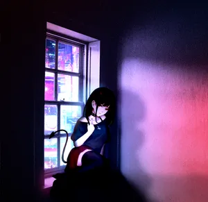 Sad Demon Girl In The Corner Wallpaper