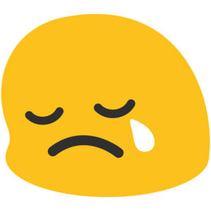 Sad Emoji Android With Teardrop Wallpaper