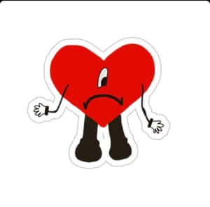 Sad Heart Cartoon Sticker Wallpaper
