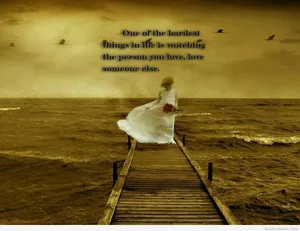 Sad Love Girl On A Dock Wallpaper