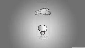 Sad Love Stickman In Rain Wallpaper