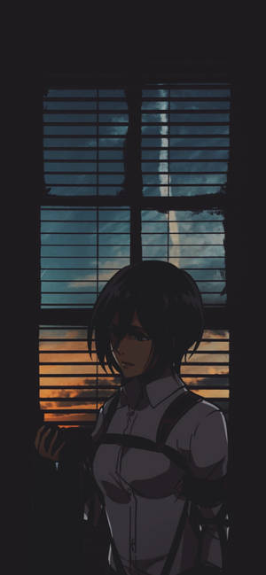 Sad Mikasa Attack On Titan Iphone Wallpaper