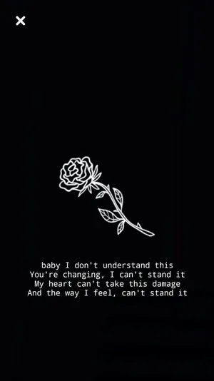 Sad Quote Rose Outline Wallpaper