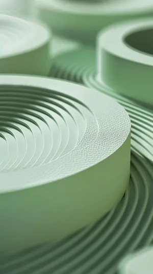 Sage Green Abstract Circles Wallpaper