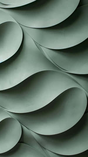 Sage Green Abstract Waves Wallpaper