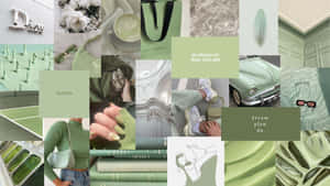 Sage Green Aesthetic Collage Wallpaper