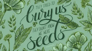 Sage Green Aesthetic Seeds Wallpaper