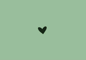 Sage Green Backgroundwith Black Heart Wallpaper