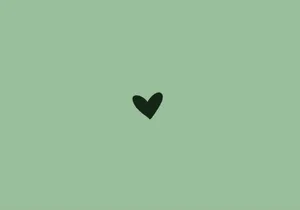 Sage Green Backgroundwith Black Heart Wallpaper
