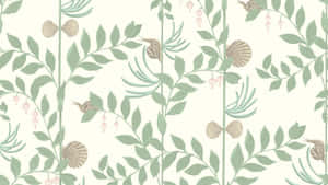 Sage Green Botanical Pattern Wallpaper