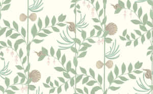 Sage Green Botanical Pattern Wallpaper