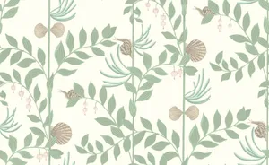 Sage Green Botanical Pattern Wallpaper