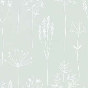 Sage Green Botanical Wallpaper Pattern Wallpaper