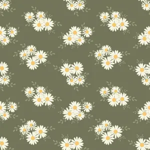 Sage Green Daisy Pattern Wallpaper