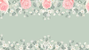 Sage Green Floral Background Wallpaper