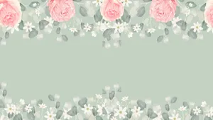 Sage Green Floral Background Wallpaper