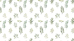 Sage Green Floral Pattern Wallpaper