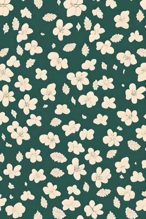 Sage Green Floral Pattern Wallpaper