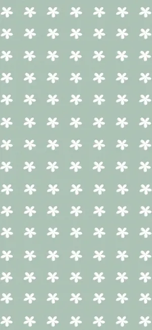 Sage Green Floral Pattern Wallpaper
