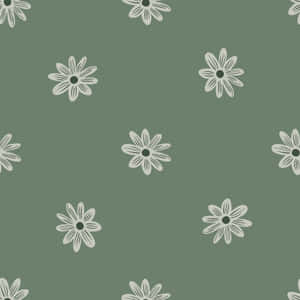 Sage Green Floral Pattern Wallpaper