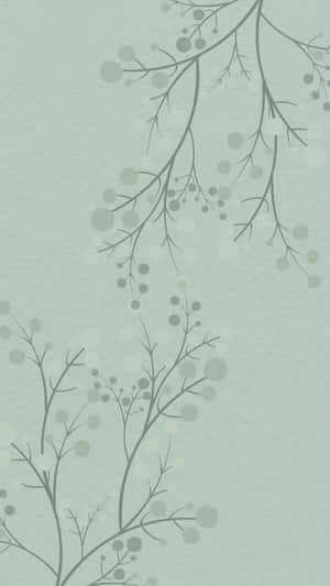 Sage Green Floral Pattern Wallpaper Wallpaper