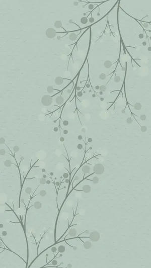 Sage Green Floral Pattern Wallpaper Wallpaper