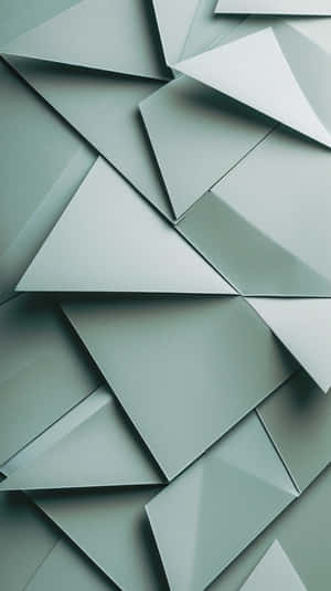 Sage Green Geometric Paper Art Wallpaper