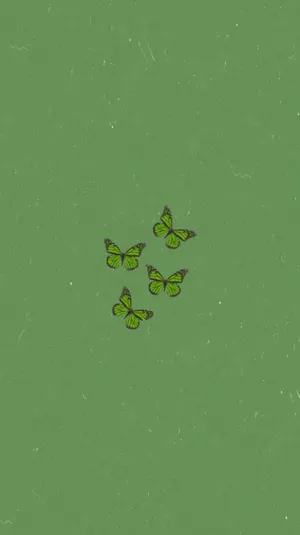 Sage Green Iphone Butterflies Wallpaper