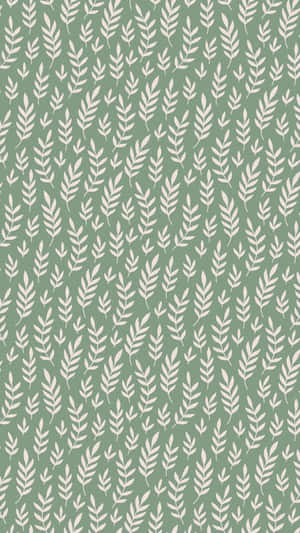 Sage Green Leaf Pattern Background Wallpaper