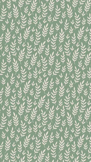 Sage Green Leaf Pattern Background Wallpaper