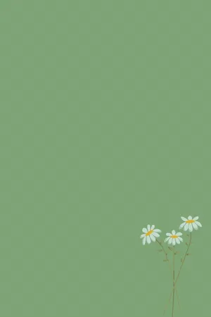 Sage Green Simple Daisy Design Wallpaper