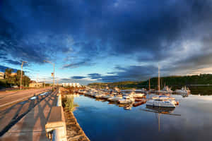 Saguenay Marinaat Sunset Wallpaper