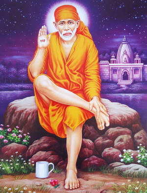 Sai Baba Imaginative Painting 4k Wallpaper