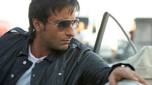 Saif Ali Khan In Leather Jacket Wallpaper