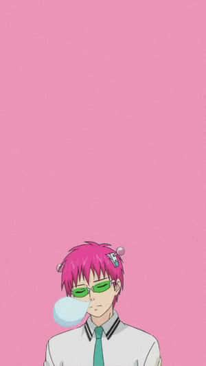 Saiki Anime Character Bubblegum Wallpaper