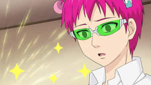 Saiki Anime Character Glowing Background Wallpaper