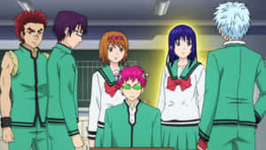 Saikiand Friendsat School Wallpaper