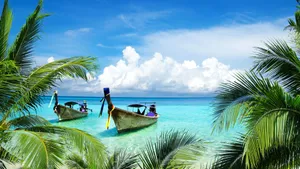 Sail Boats Beach Scenes Desktop Wallpaper