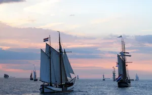 Sailing Dutch Sailboats Wallpaper