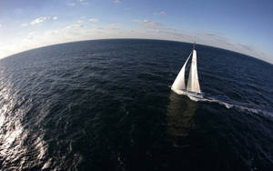 Sailing Sailboat Fisheye Wallpaper