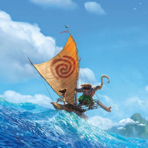 Sailing Sea Maui And Moana 4k Wallpaper