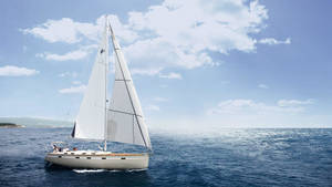 Sailing Sloop Heavenly Skies Wallpaper