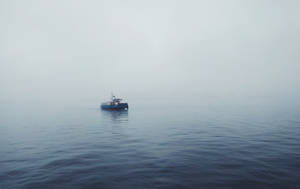 Sailing Spooky Ferry Boat Wallpaper