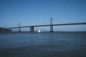 Sailing Under Oakland Bay Bridge Wallpaper