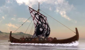 Sailing Viking Ship Graphics Wallpaper