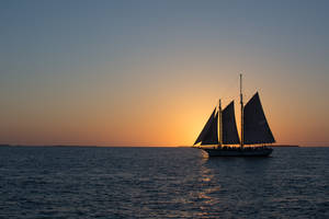 Sailing With Three Sails Wallpaper