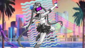 Sailor Mercury Vaporwave Anime Wallpaper