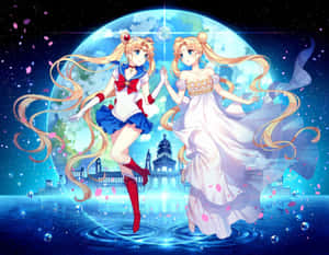 Sailor_ Moon_and_ Princess_ Serenity_ Artwork Wallpaper