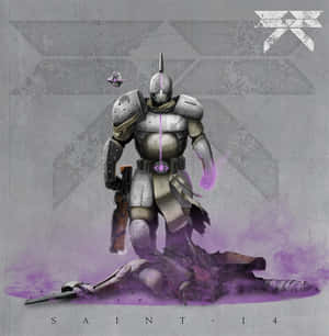 Saint-14, The Legendary Titan In Action Wallpaper