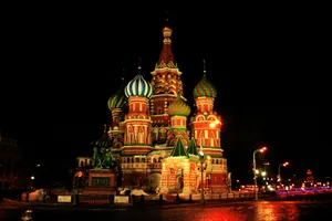 Saint Basils Cathedral At Night Wallpaper